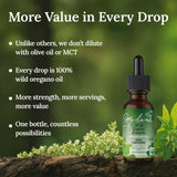 MY LAND Oregano Oil 82% Carvacrol content label close-up
