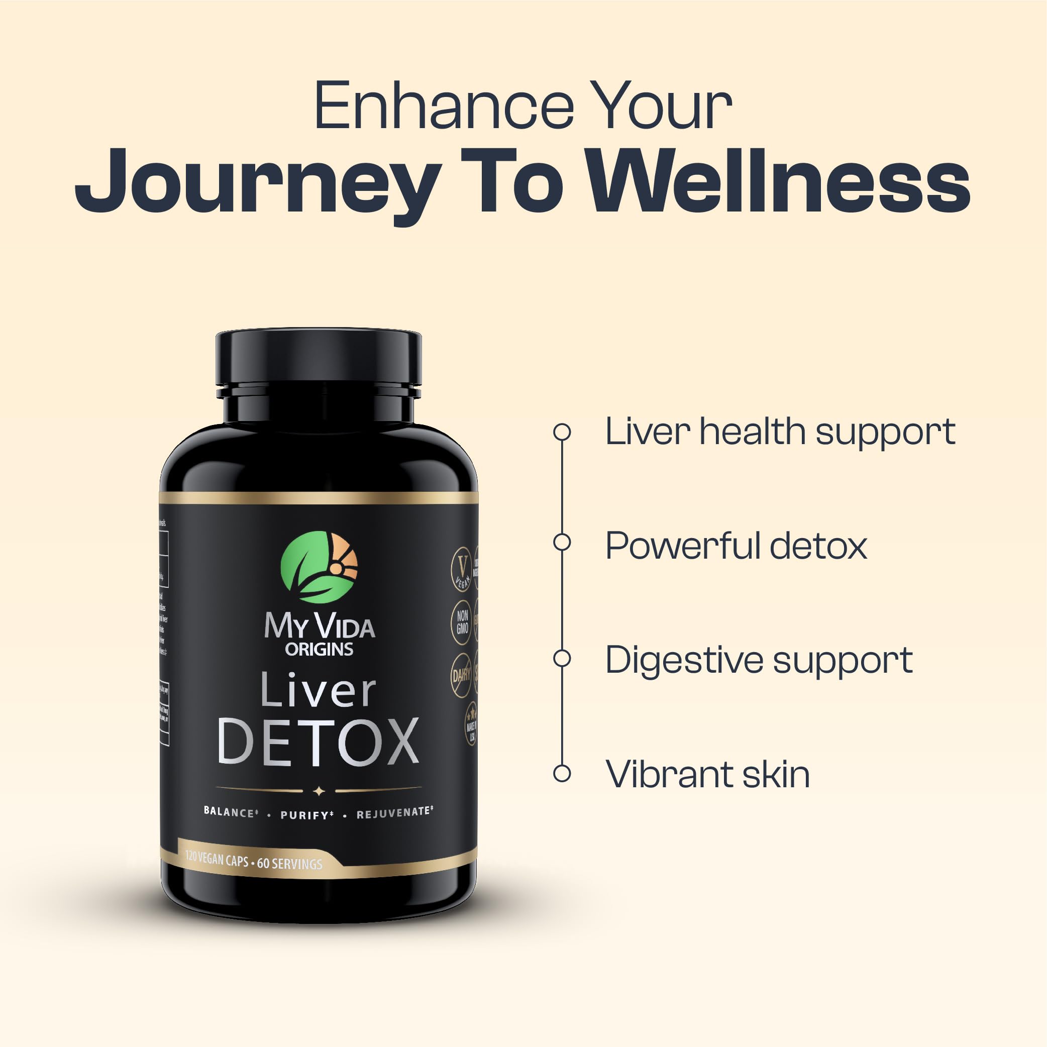My Vida Origins Milk Thistle Liver Support Supplement ingredients close-up