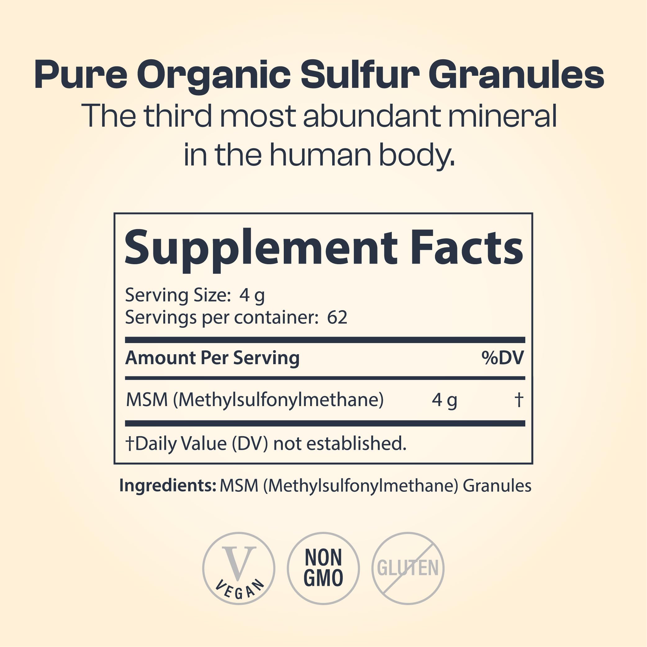My Vida Origins Pure Organic Sulfur Granules 308g packaging