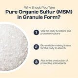 My Vida Origins Pure Organic Sulfur Granules in a bowl