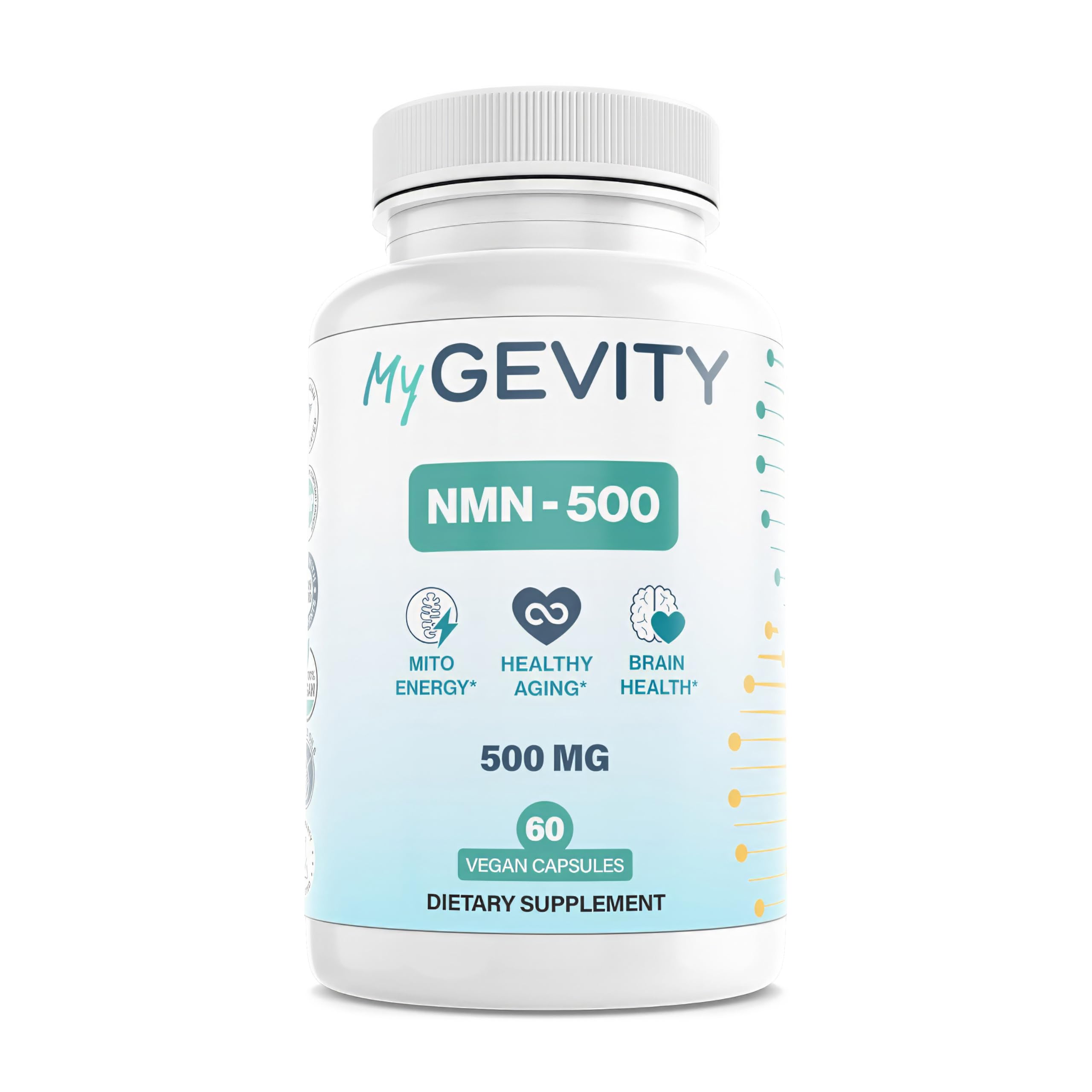 MyGevity NMN Supplement 500mg 60 Capsules front view