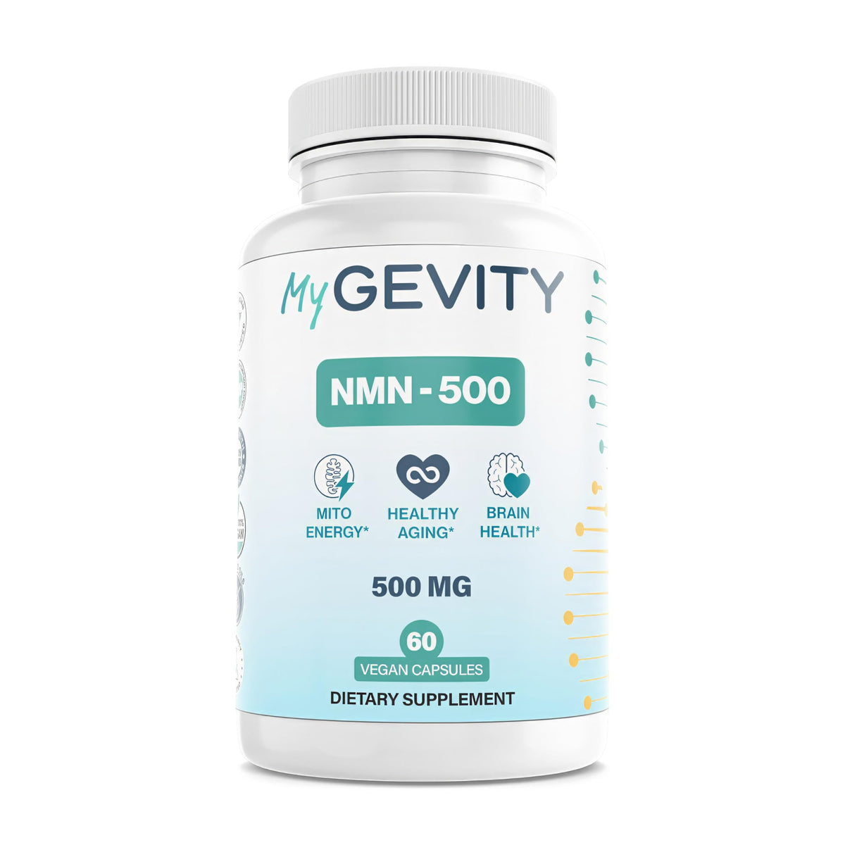 MyGevity NMN Supplement 500mg 60 Capsules front view