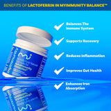 MyImmunity Lactoferrin B12 Supplement 300mg with a glass of water