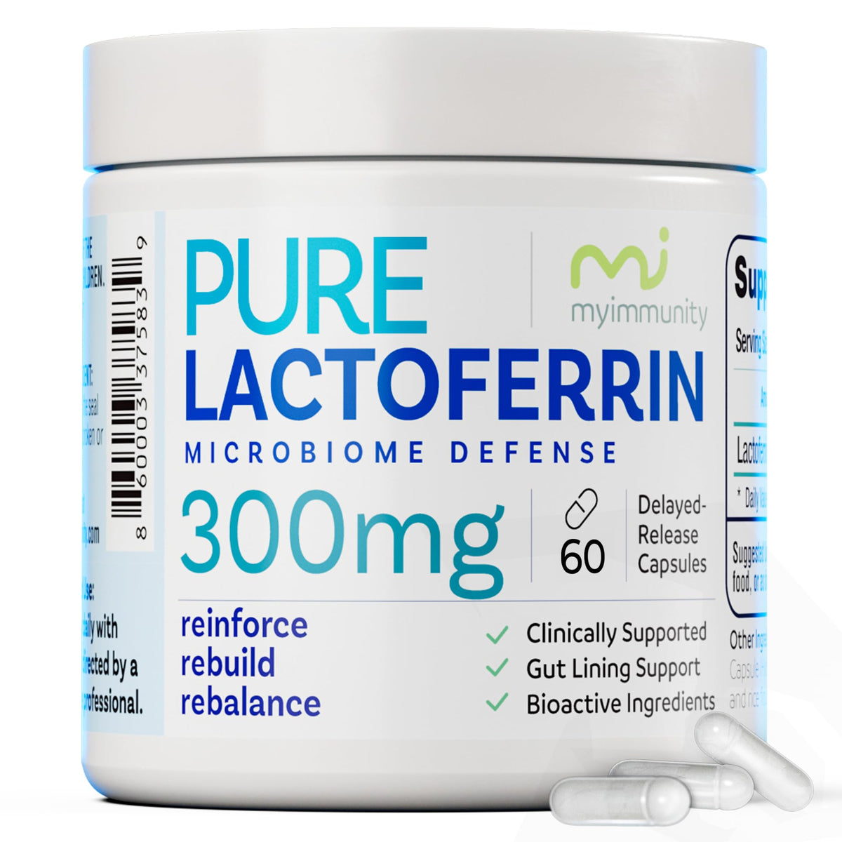 MyImmunity Lactoferrin Supplement 300mg front view