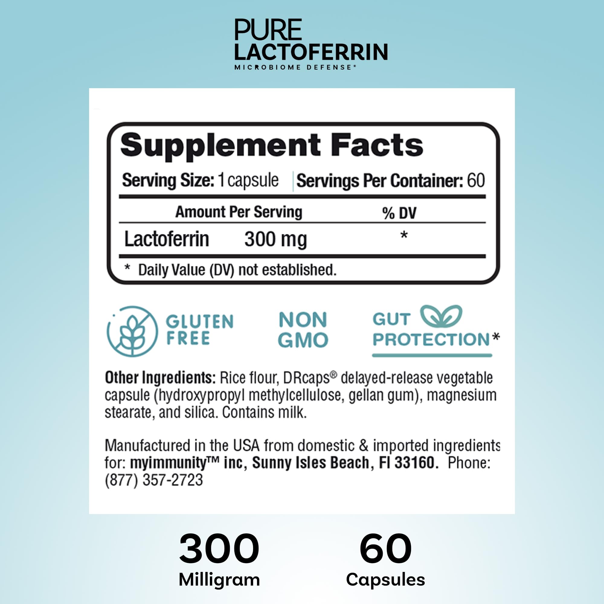 MyImmunity Lactoferrin Supplement 300mg packaging