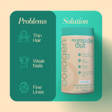 myInsideOut Collagen Powder scoop showing 20g of collagen