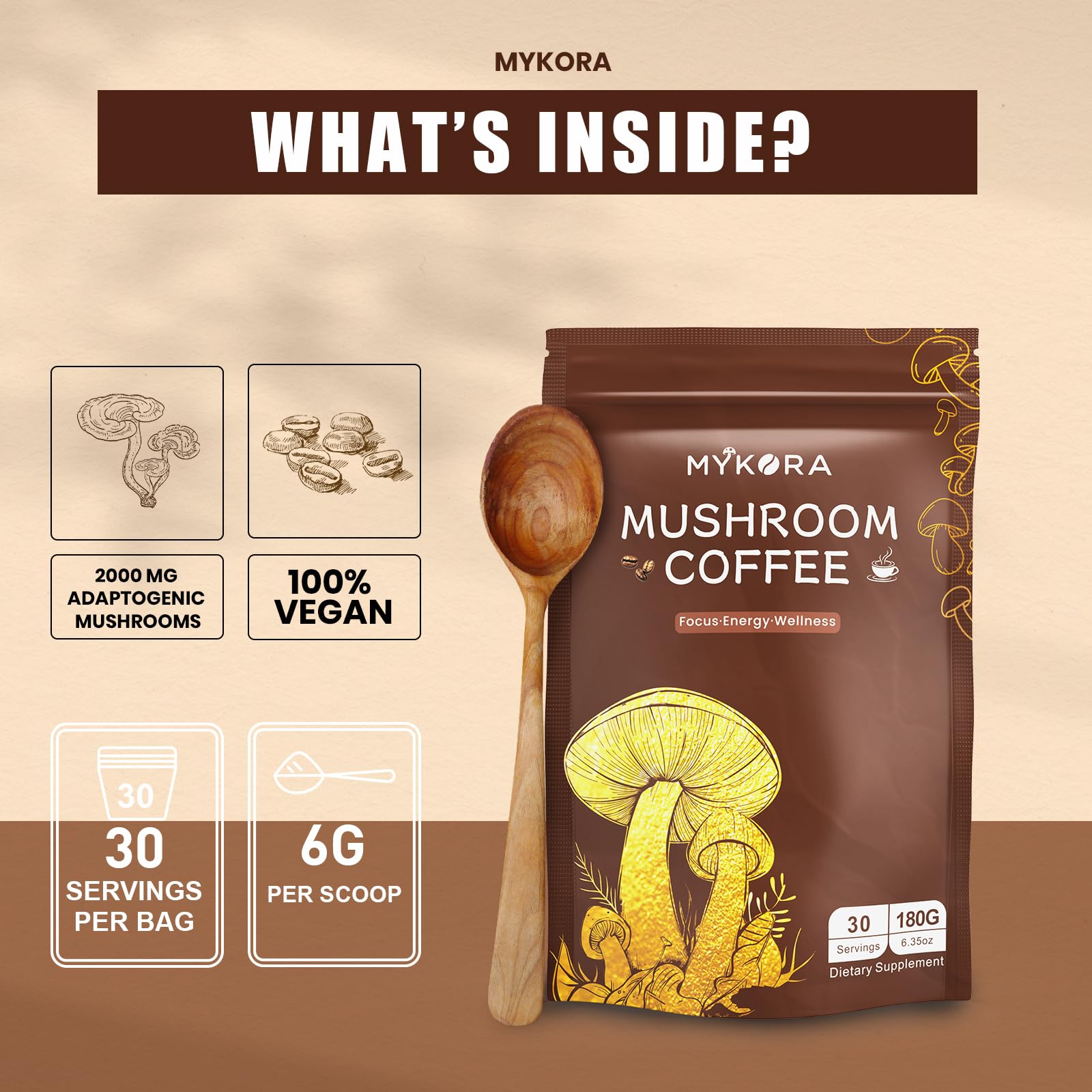 MYKORA Mushroom Coffee Blend lifestyle scene