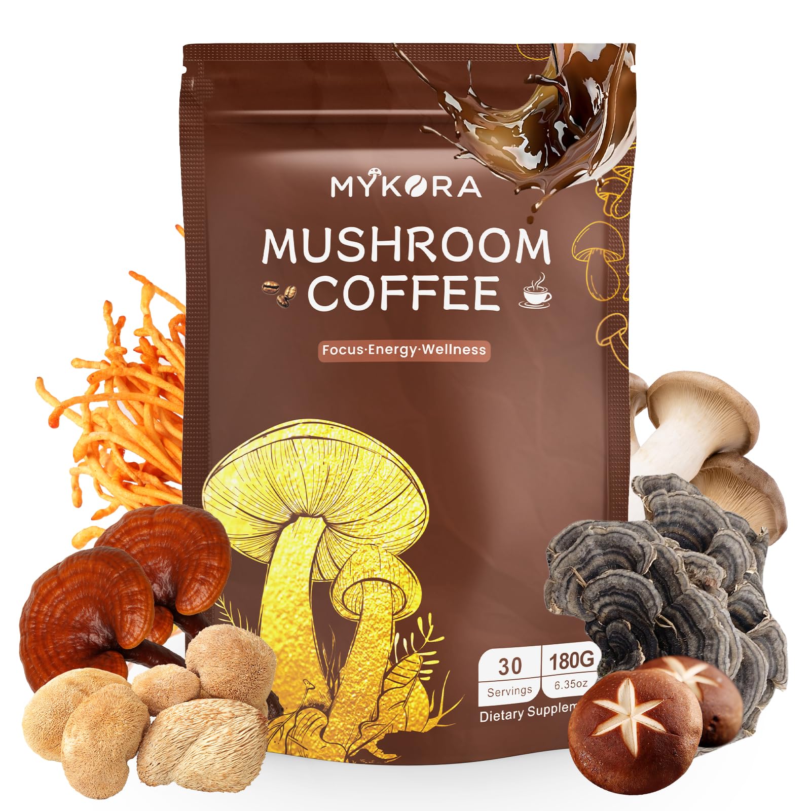 MYKORA Mushroom Coffee Blend packaging front view