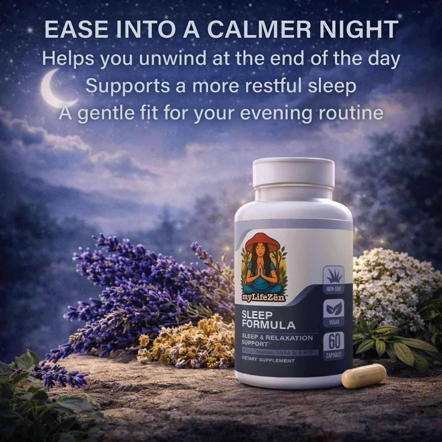 MyLifeZen Sleep Supplement back view showing ingredients