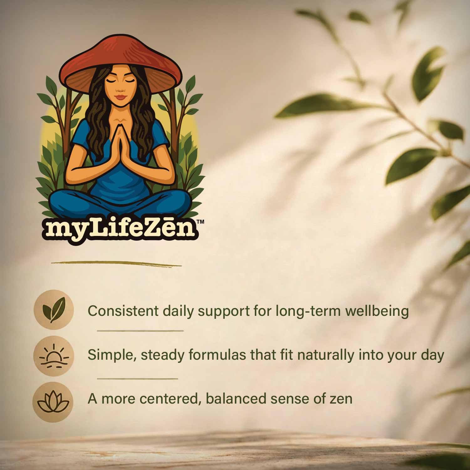 MyLifeZen Sleep Supplement lifestyle scene with a glass of water