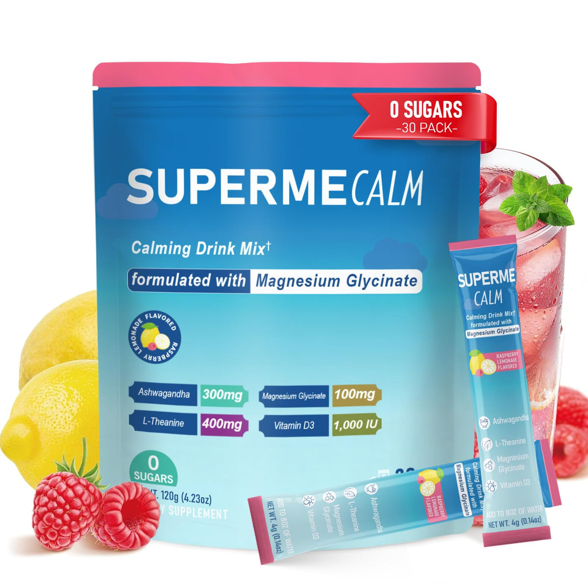 Mynzevirix Adrenal Extracts packaging front view with Raspberry Lemonade flavour