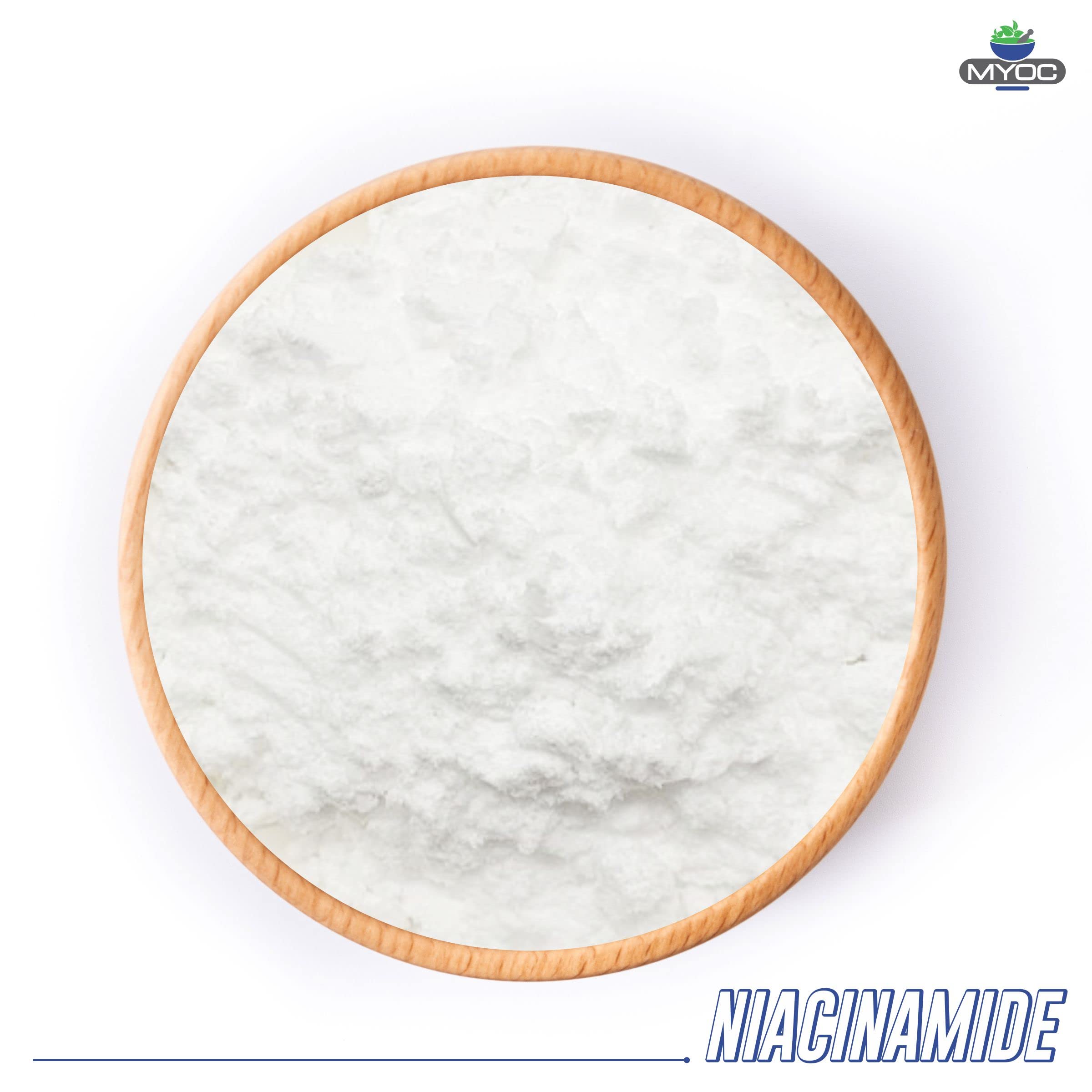 MYOC Niacinamide Powder 111g in a DIY skincare setup