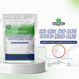 MYOC Zinc Oxide Powder 20g side view showing packaging dimensions