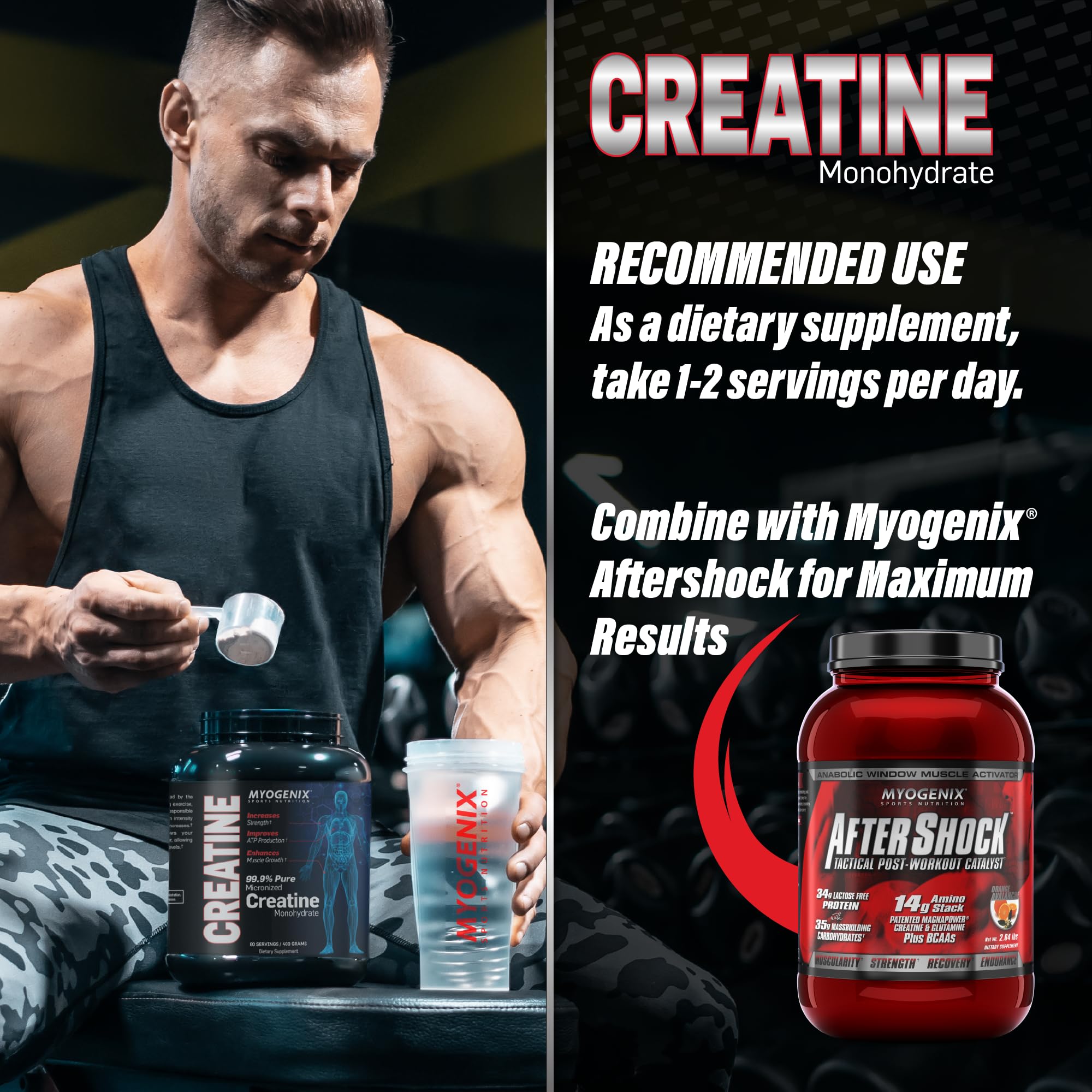 Myogenix Creatine Monohydrate 400g nutritional information