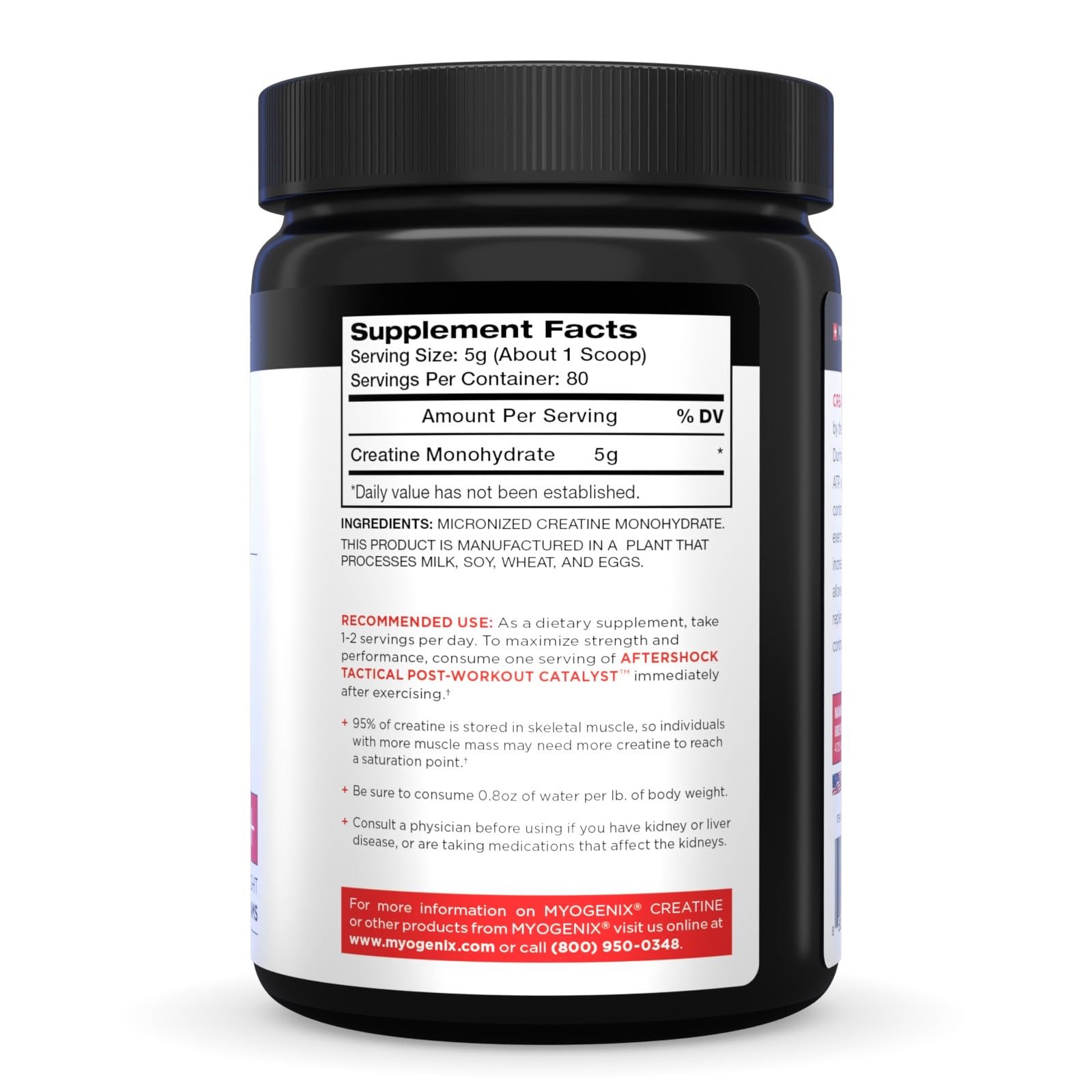 Myogenix Creatine Monohydrate 400g powder scoop