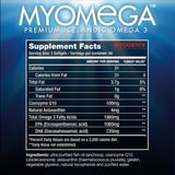 Myogenix Omega-3 Fish Oil Softgels lifestyle scene with a glass of water