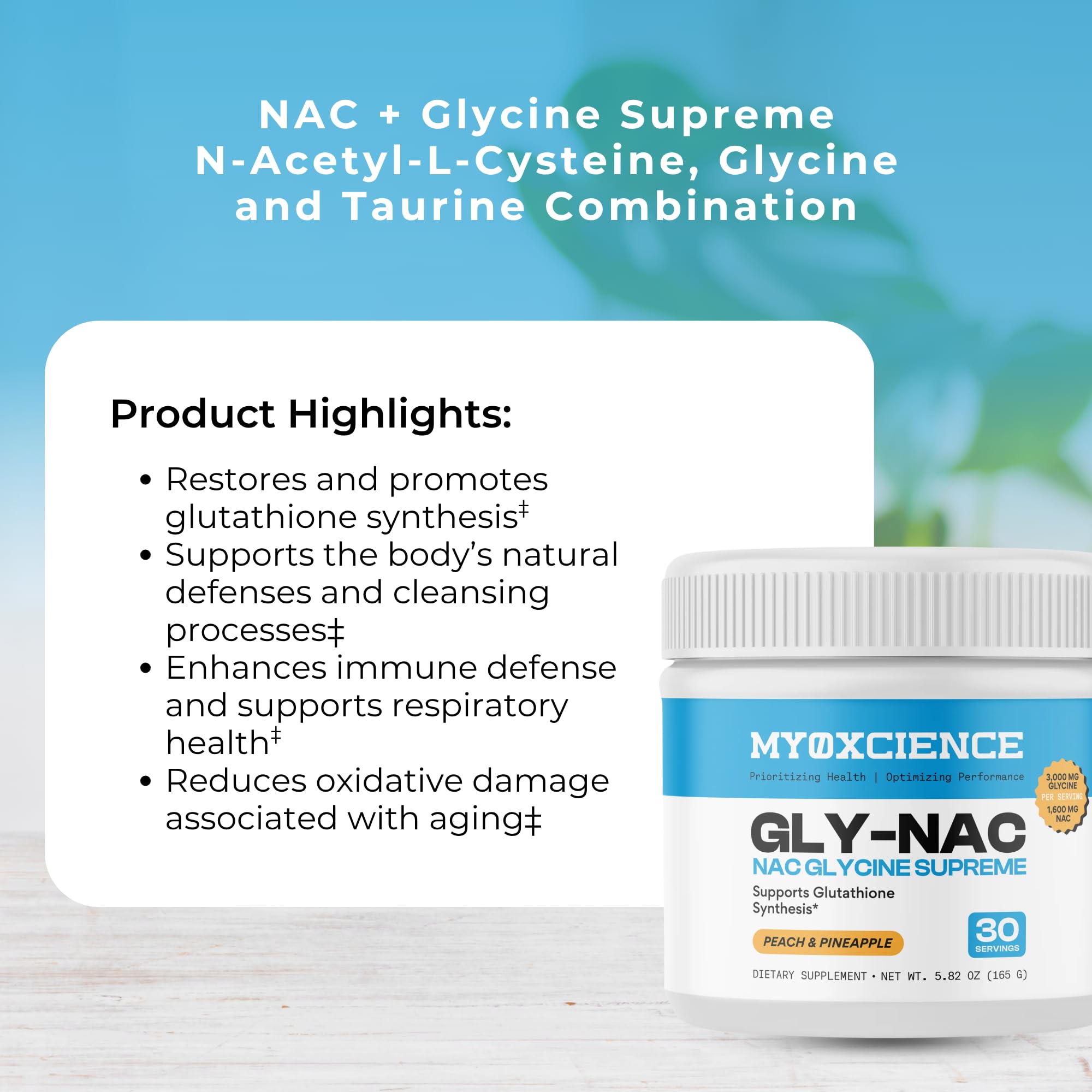 MYOXCIENCE Antioxidant Support Powder on kitchen counter