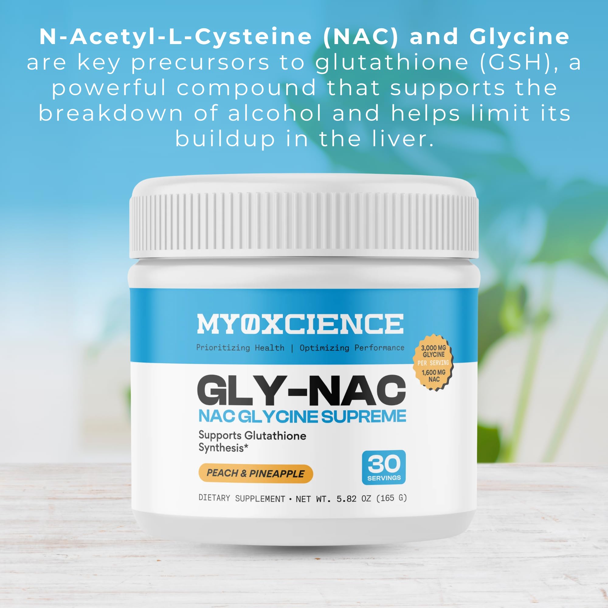 MYOXCIENCE Antioxidant Support Powder side view of container
