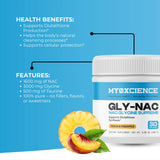 MYOXCIENCE Antioxidant Support Powder with a glass of water