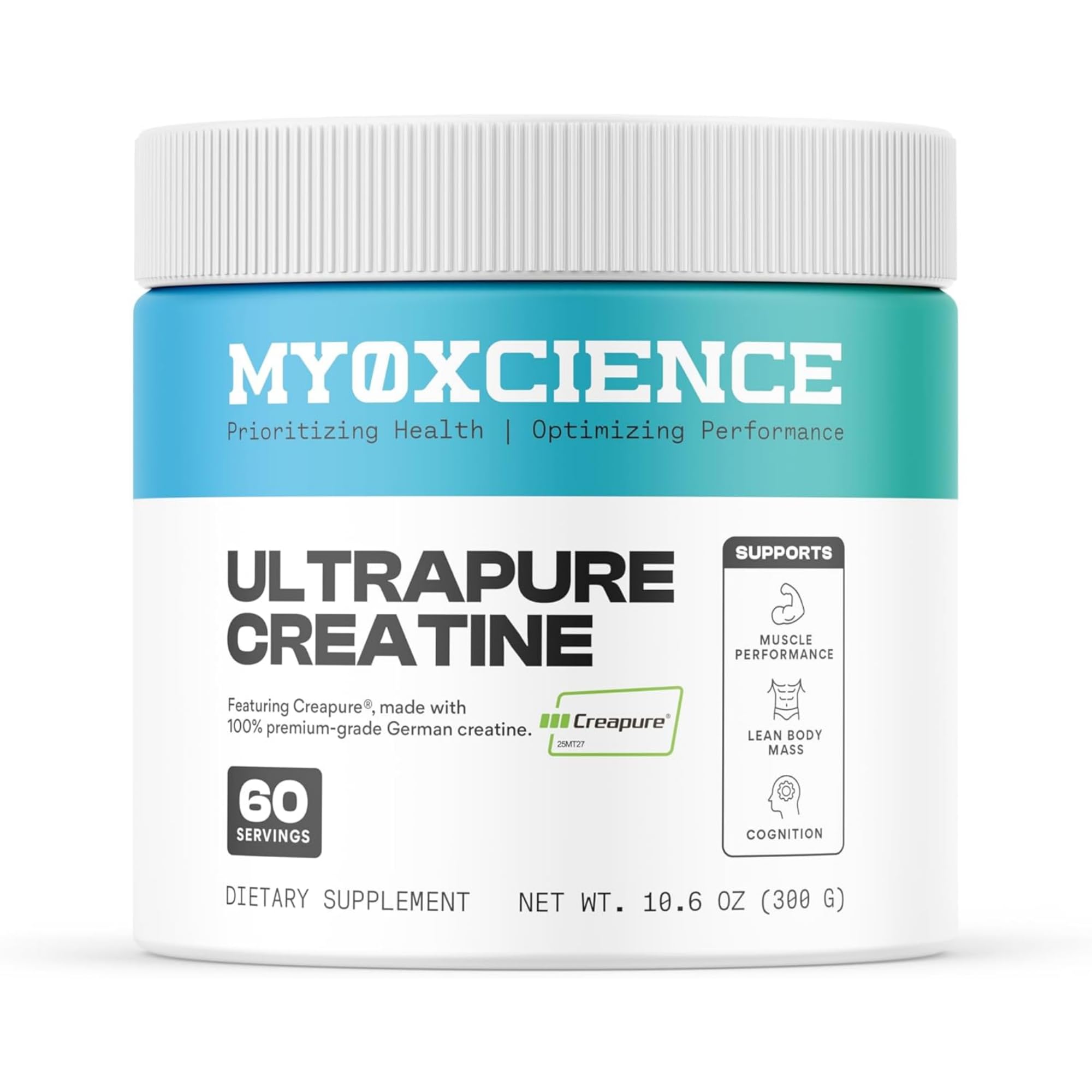 MYOXCIENCE Creapure Creatine 350g front view
