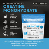 MYOXCIENCE Creatine Monohydrate 390g side view showing label details