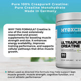MYOXCIENCE Creatine Powder 350g lifestyle scene with water