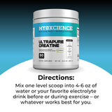 MYOXCIENCE Creatine Powder 350g on a gym bench