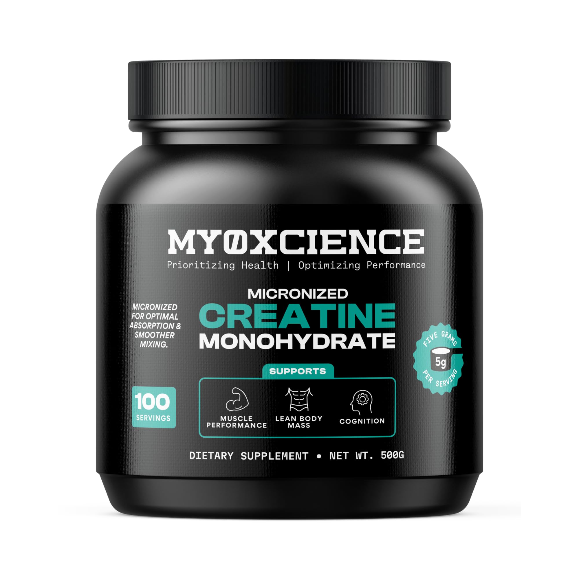MYOXCIENCE Creatine Powder 535g front view