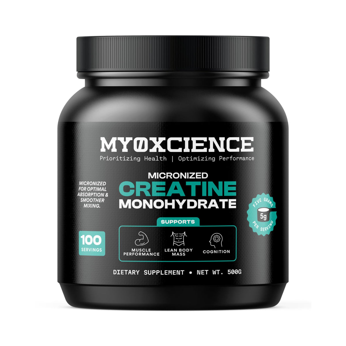 MYOXCIENCE Creatine Powder 535g front view