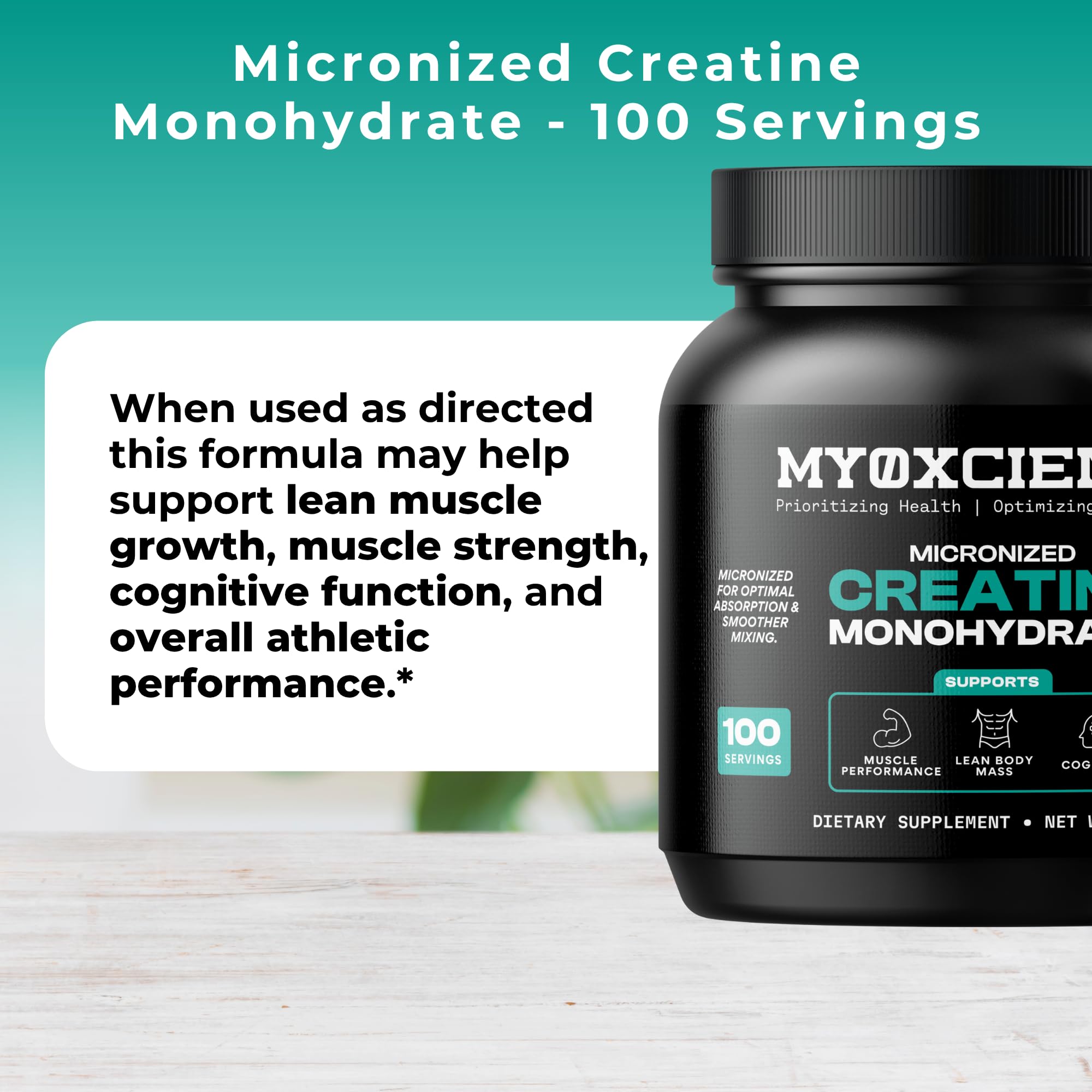MYOXCIENCE Creatine Powder 535g mixing in water