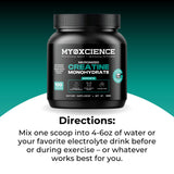 MYOXCIENCE Creatine Powder 535g with gym equipment