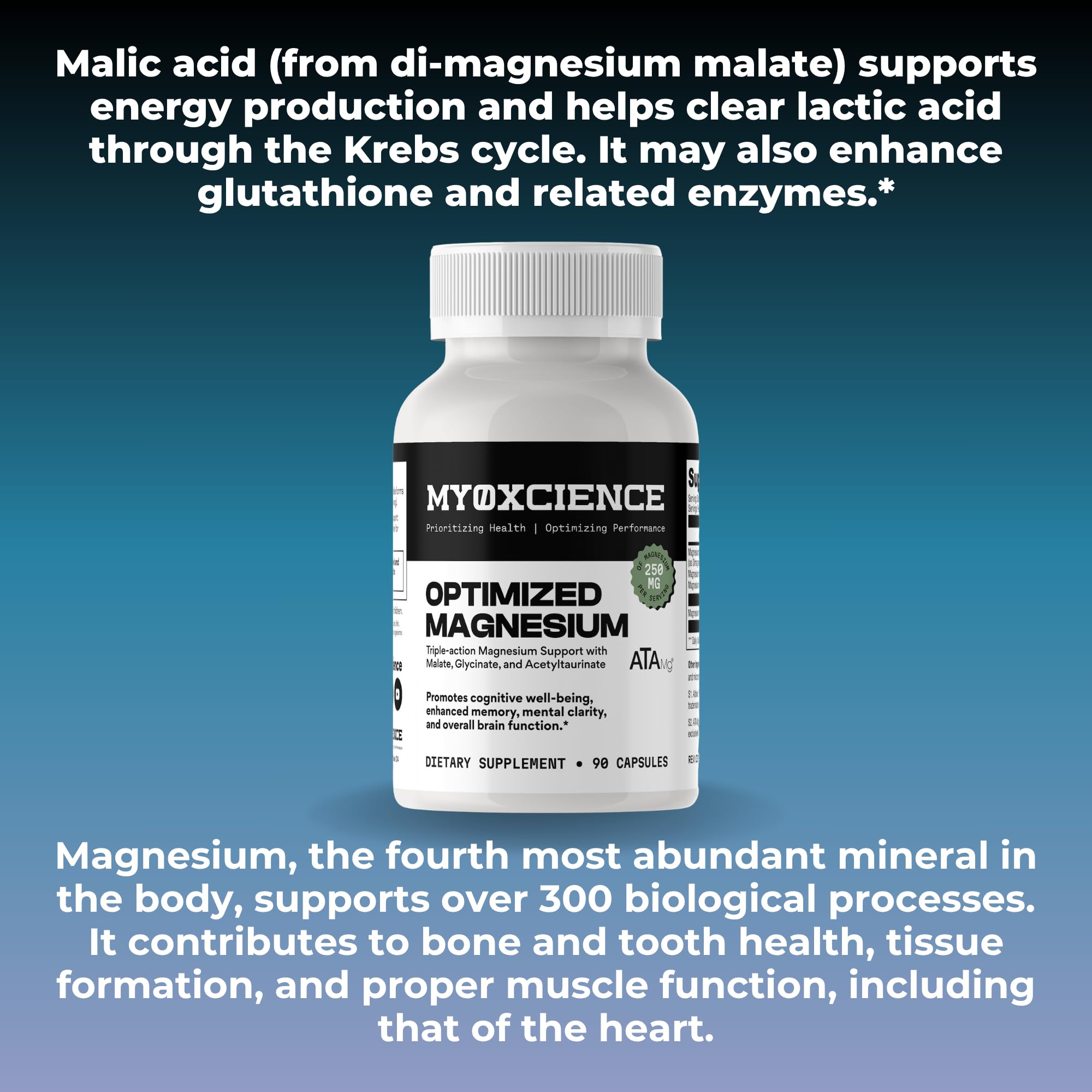 MYOXCIENCE Magnesium Acetyltaurinate 100g capsule close-up