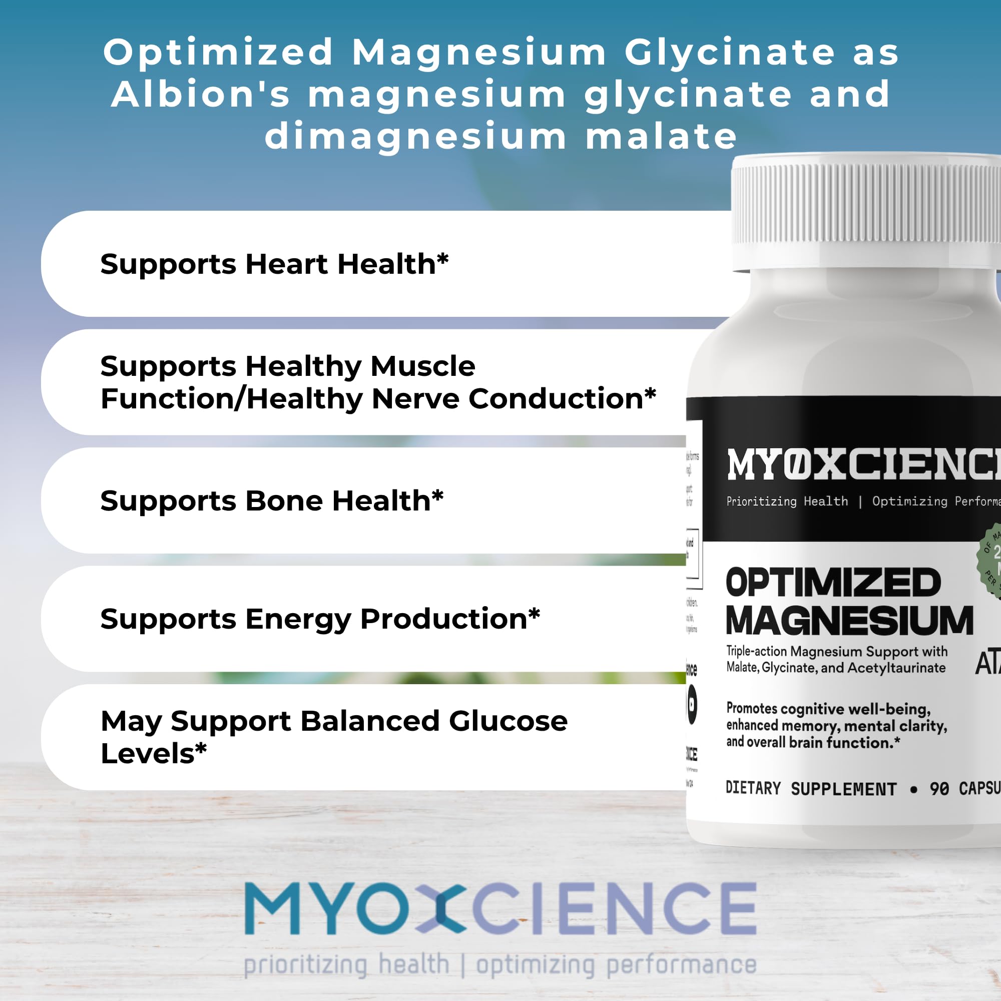 MYOXCIENCE Magnesium Acetyltaurinate 100g ingredients list