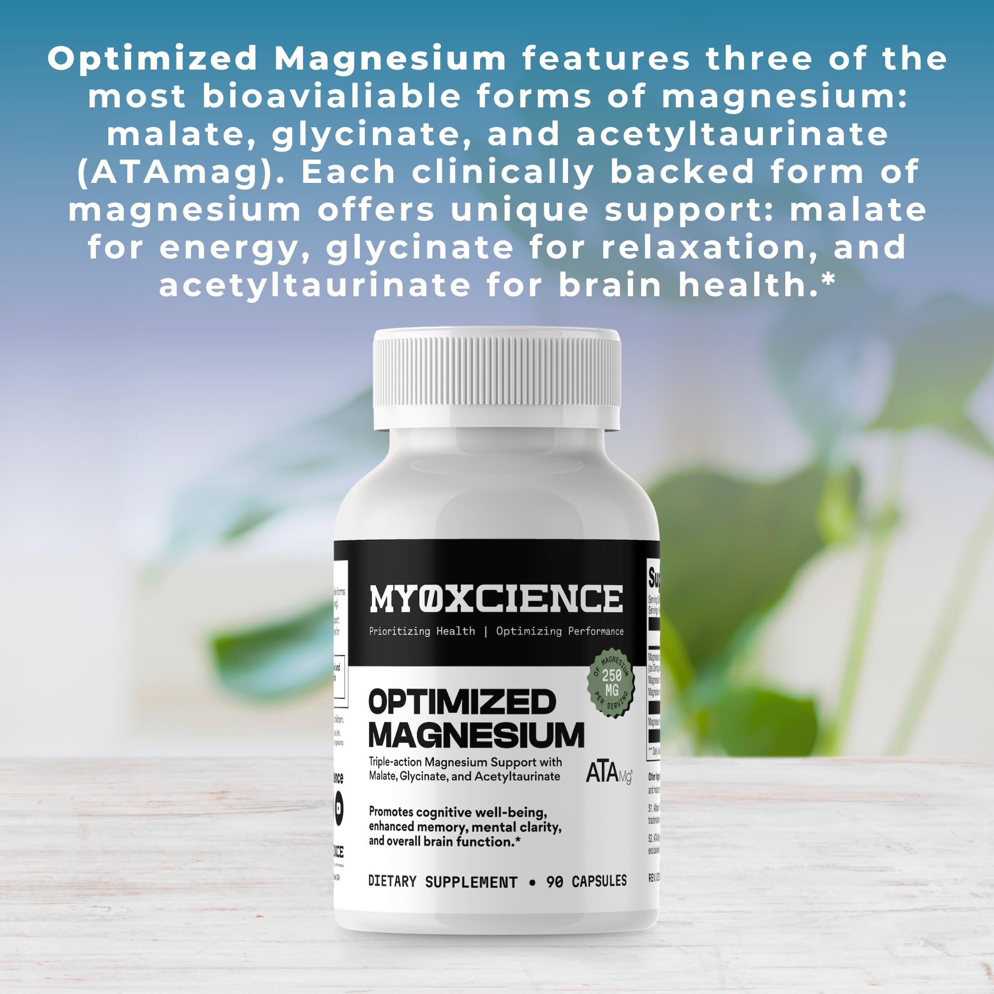 MYOXCIENCE Magnesium Acetyltaurinate 100g side view