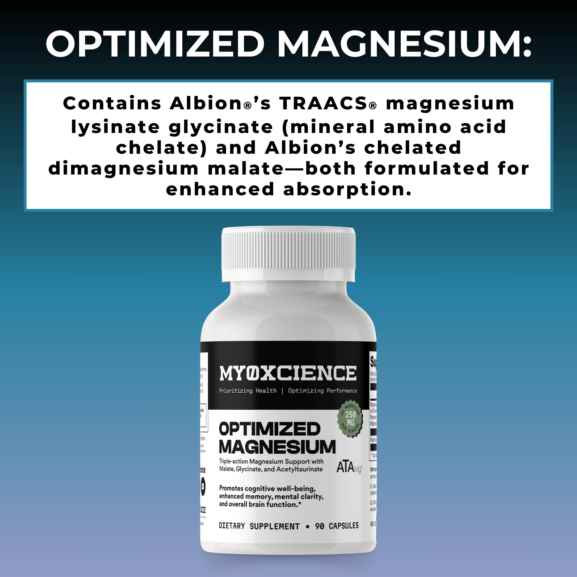 MYOXCIENCE Magnesium Acetyltaurinate 100g supplement details