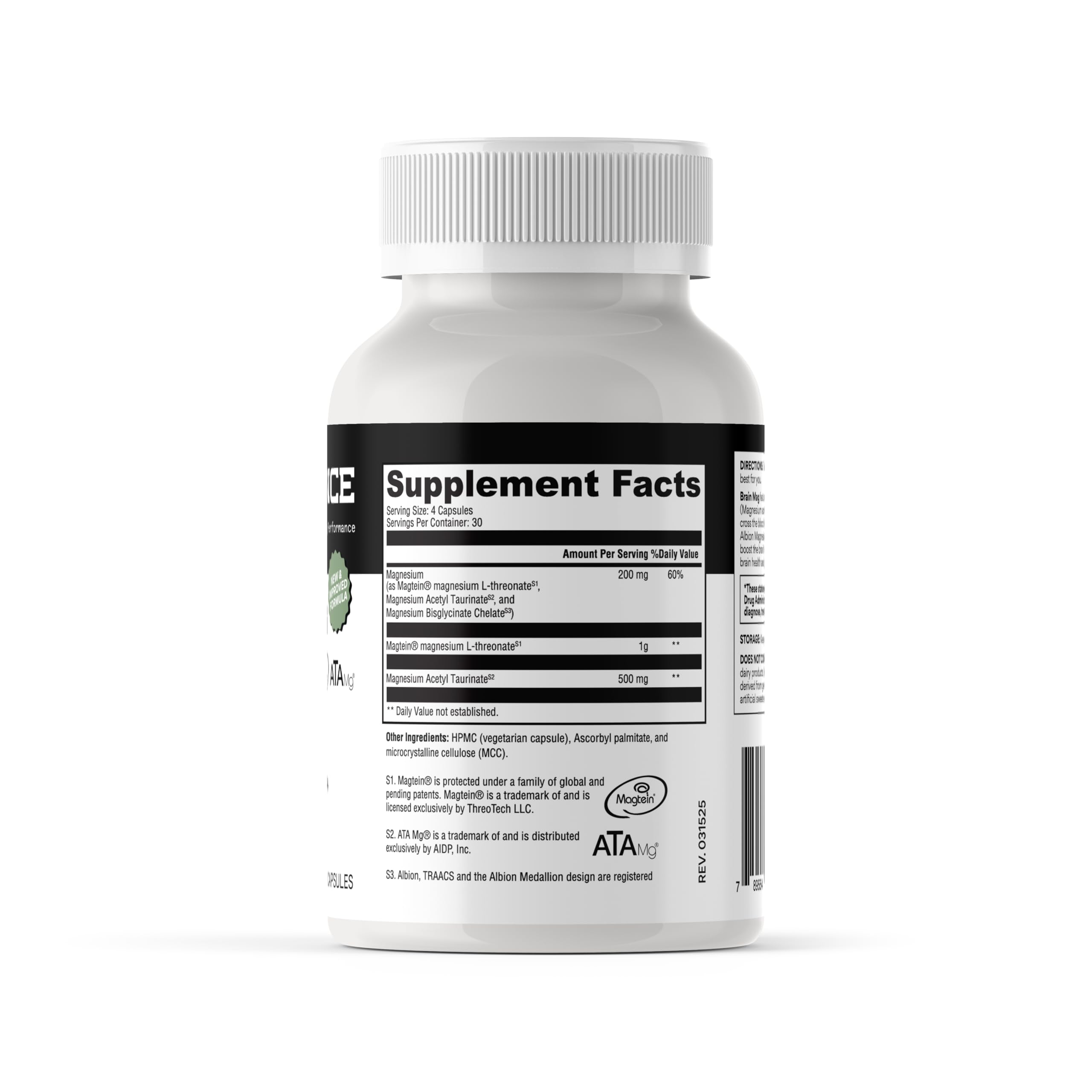 MYOXCIENCE Magnesium Supplement 130g capsule close-up