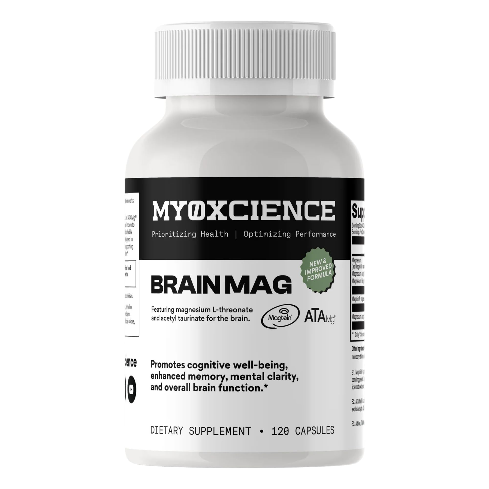 MYOXCIENCE Magnesium Supplement 130g front view