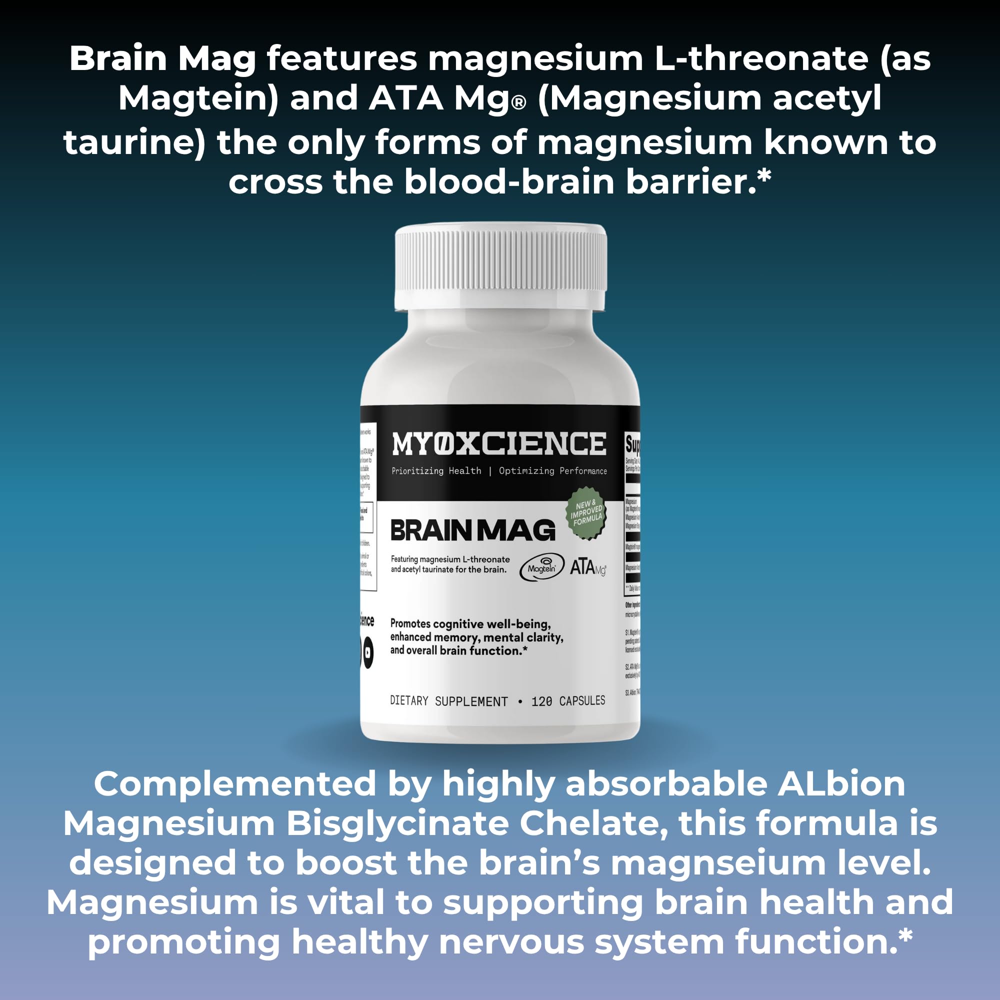 MYOXCIENCE Magnesium Supplement 130g side view