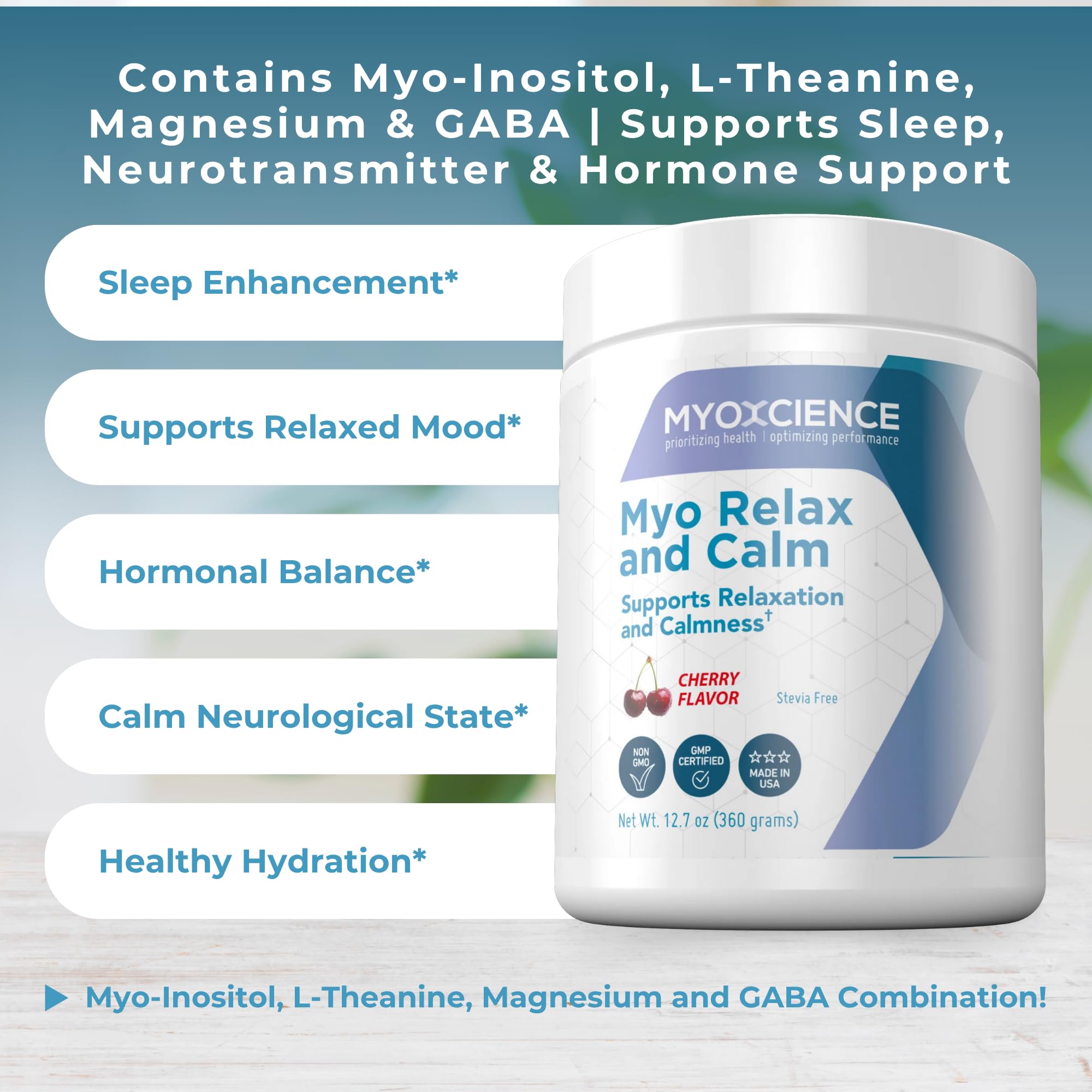MYOXCIENCE Magnesium Supplement 92g with L-Theanine and GABA