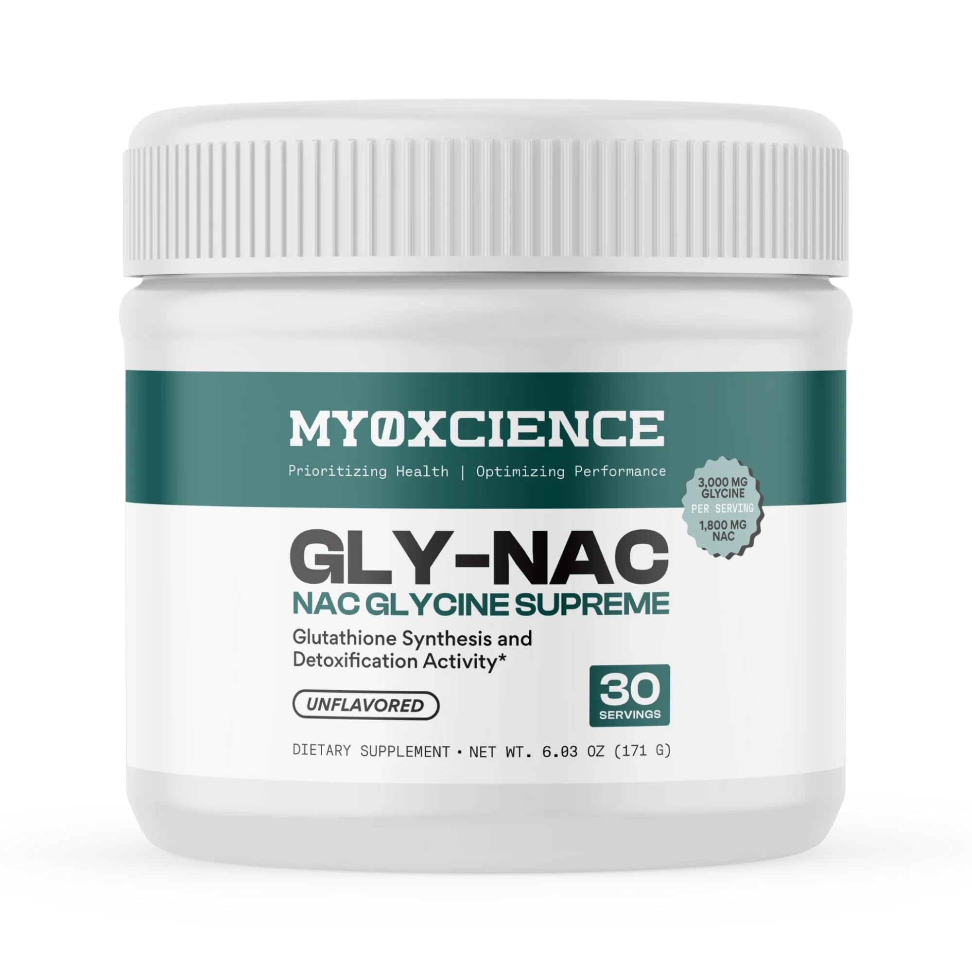 MYOXCIENCE N-Acetyl-L-Cysteine and Glycine 210g front view
