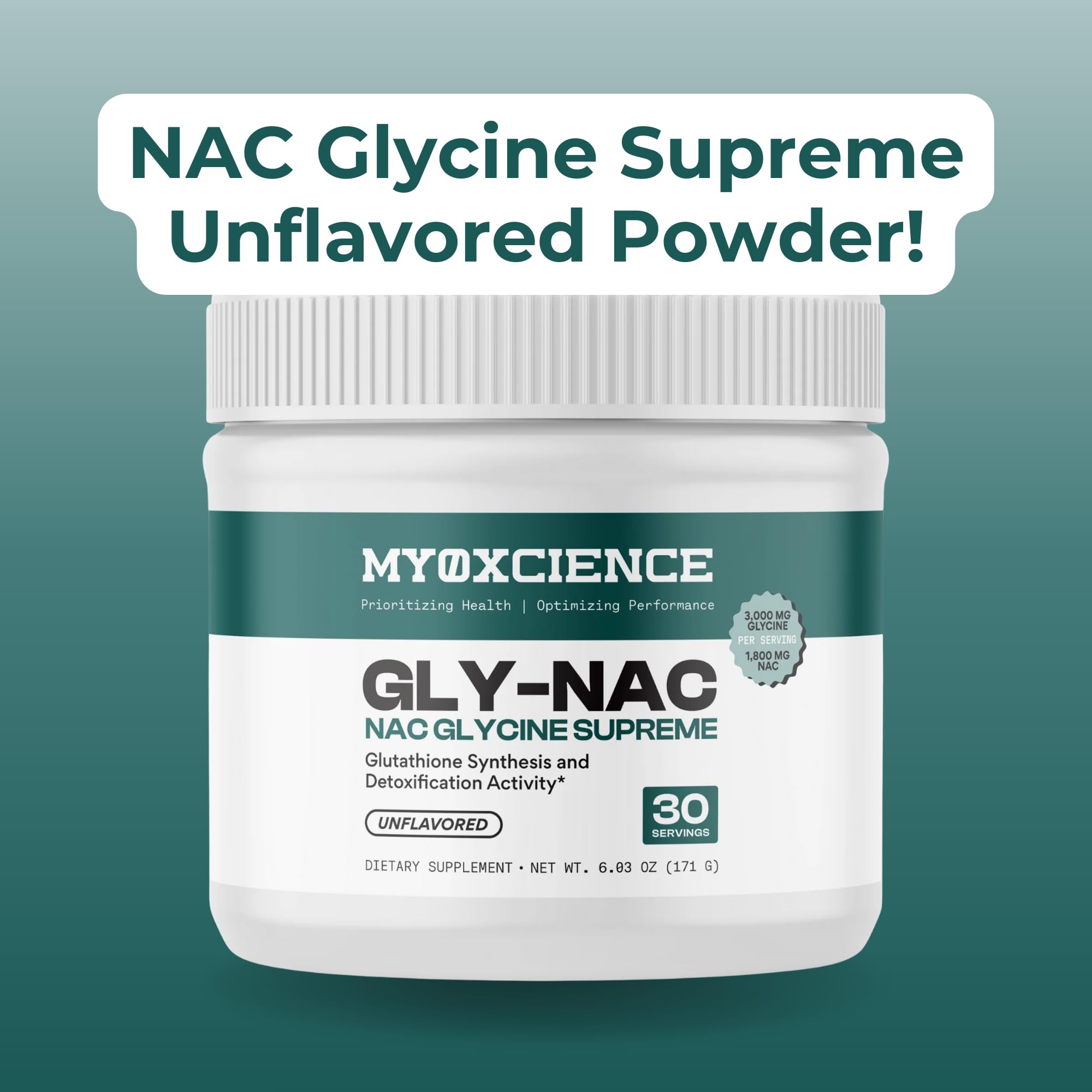 MYOXCIENCE N-Acetyl-L-Cysteine and Glycine 210g nutritional information