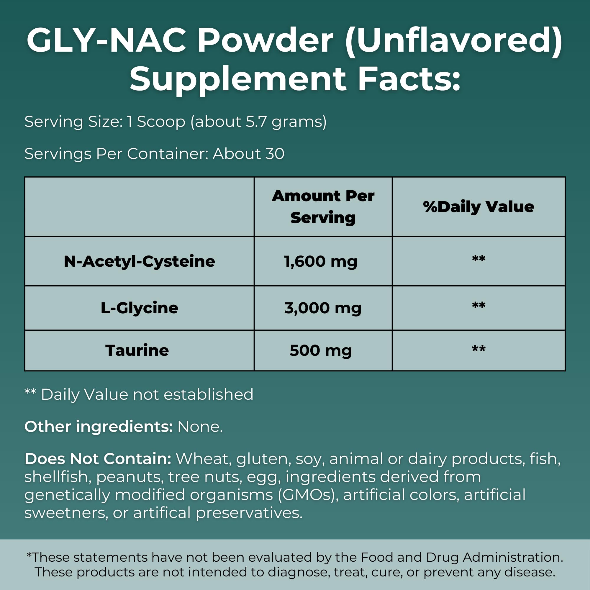 MYOXCIENCE N-Acetyl-L-Cysteine and Glycine 210g packaging