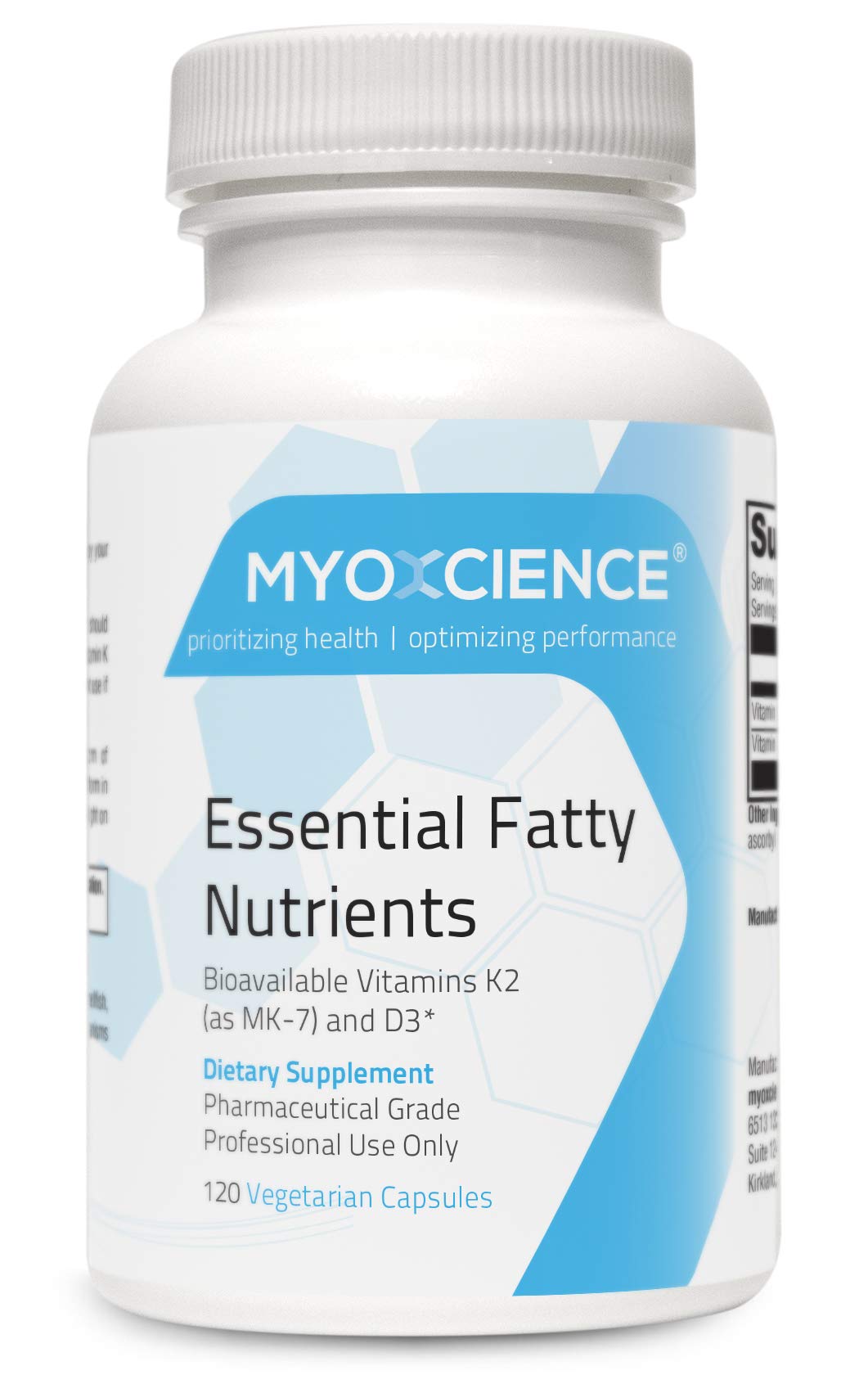 MYOXCIENCE Vitamin D3 & K2 Capsules front view