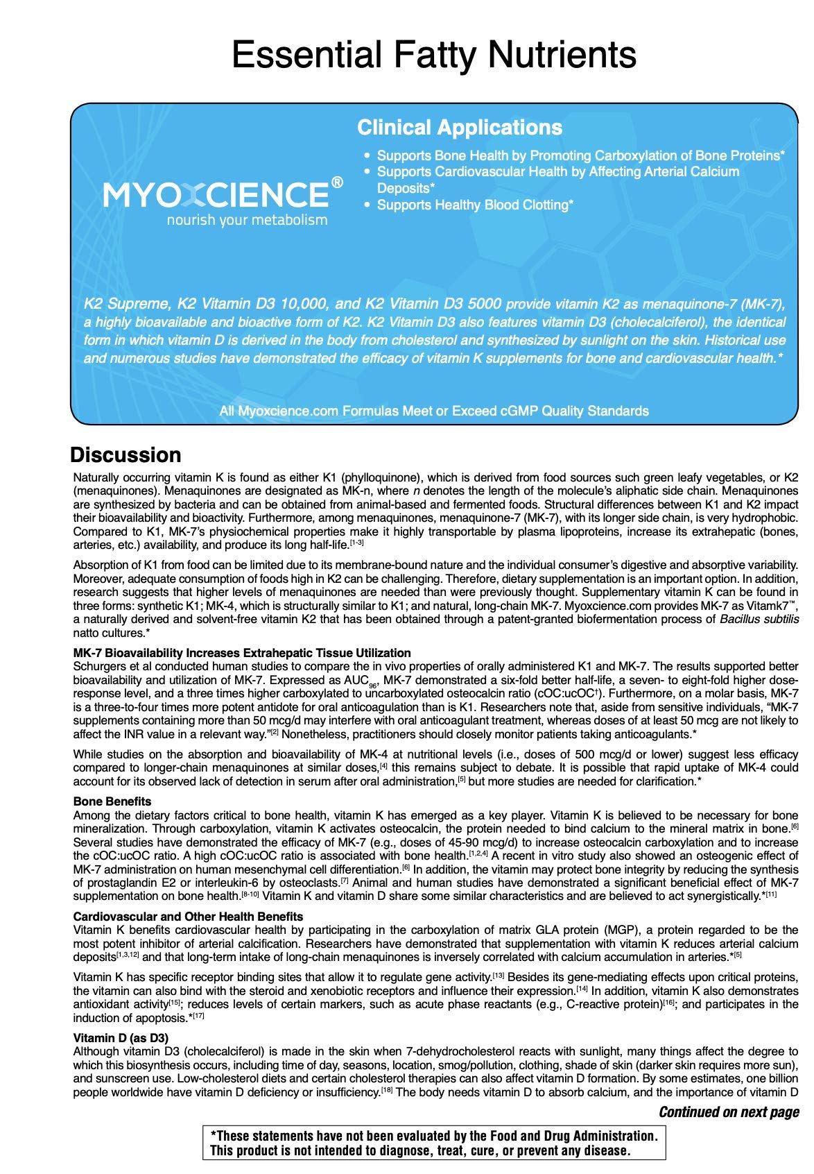 MYOXCIENCE Vitamin D3 & K2 Capsules packaging