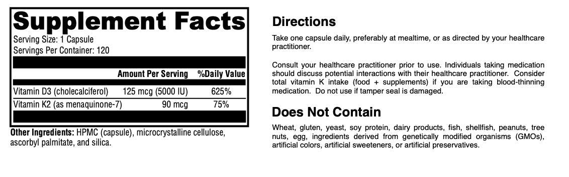 MYOXCIENCE Vitamin D3 & K2 Capsules side view