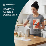 Myprotein Creatine Monohydrate Powder on a gym bench