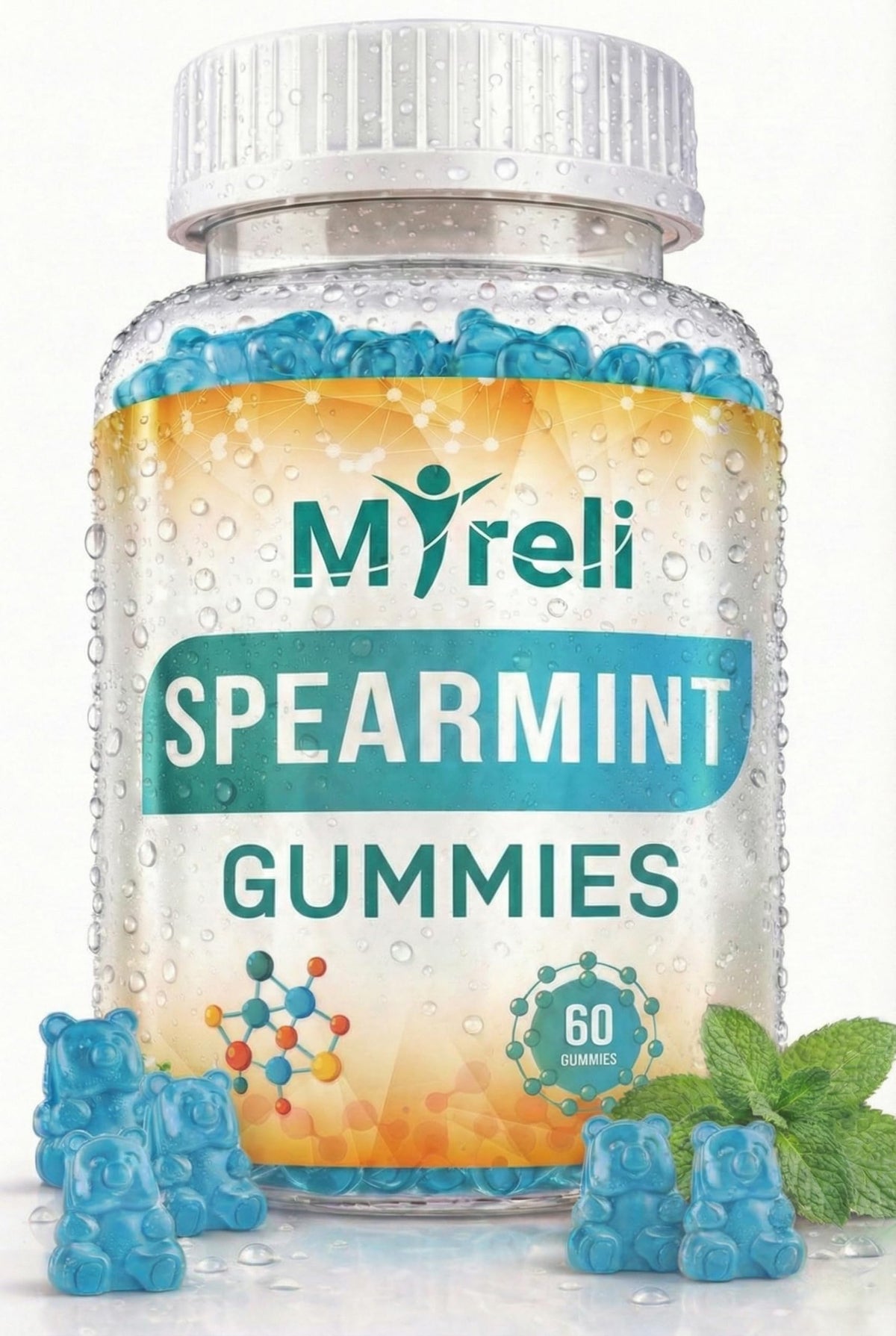 MYRELI Spearmint Leaf Extract Gummies 1000mg front view