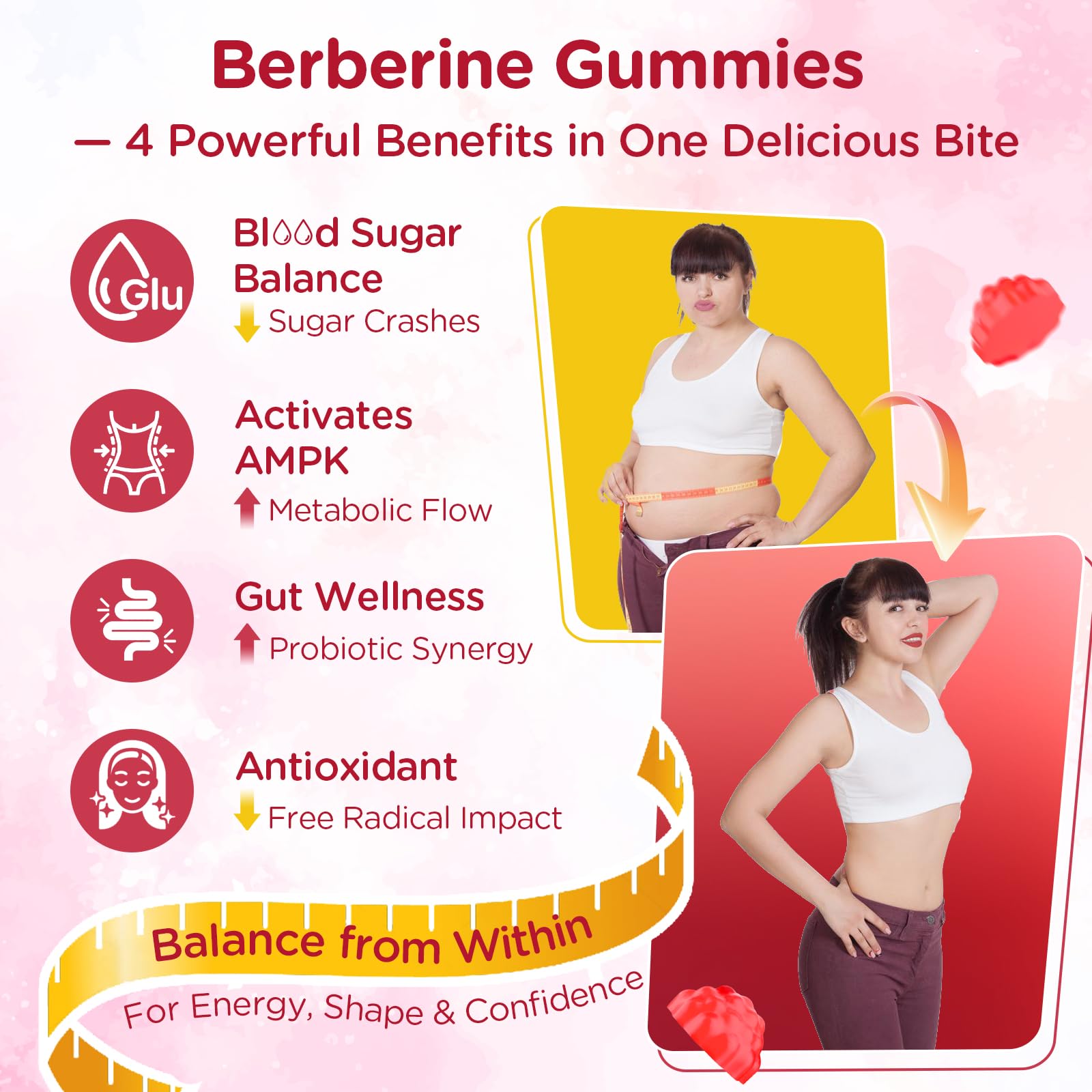 Myrtaverde Berberine Gummies 2000mg close-up of gummies