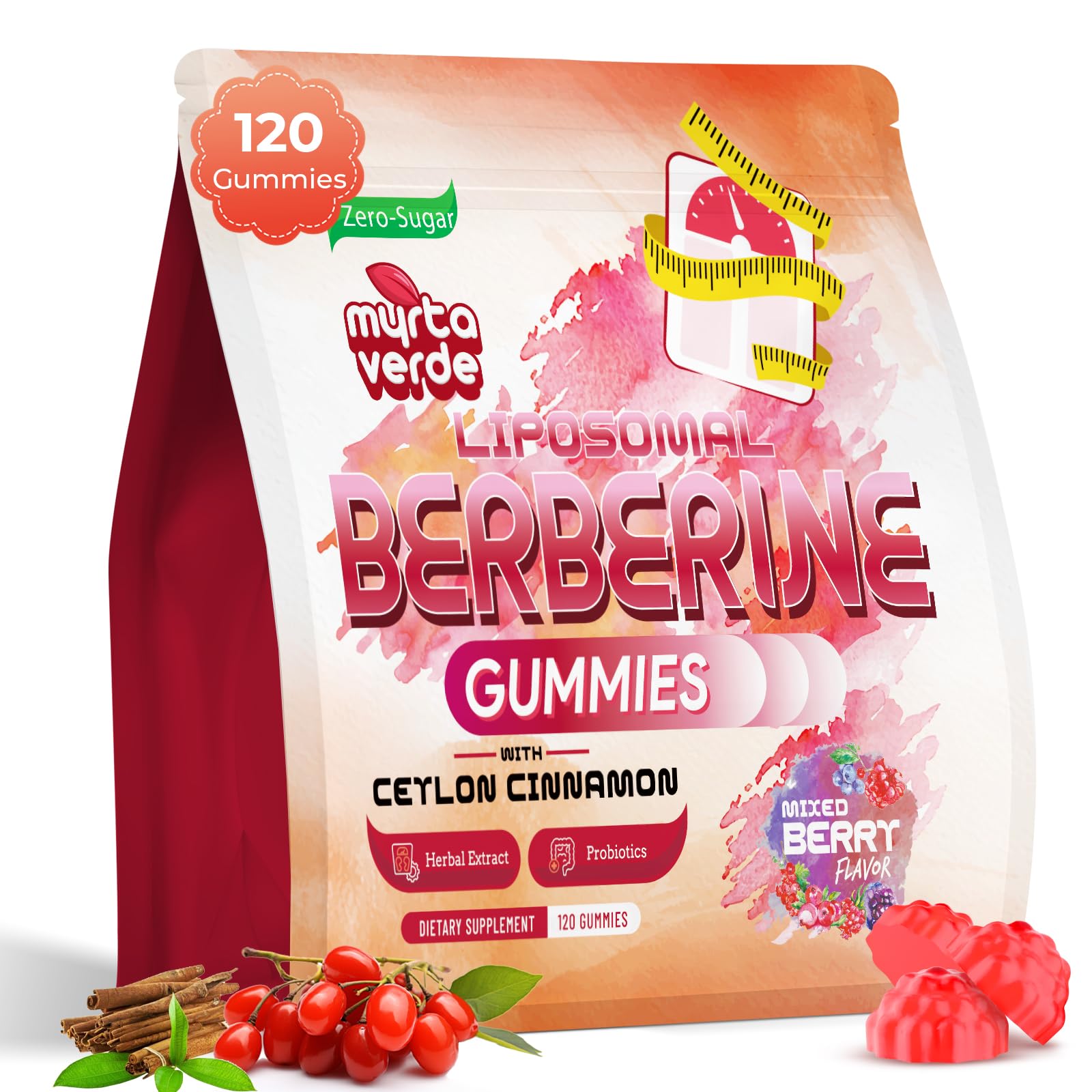 Myrtaverde Berberine Gummies 2000mg front view with packaging