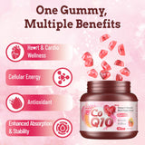 Myrtaverde CoQ10 Gummies heart-shaped gummy close-up